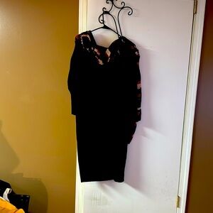 Black sweater dress.